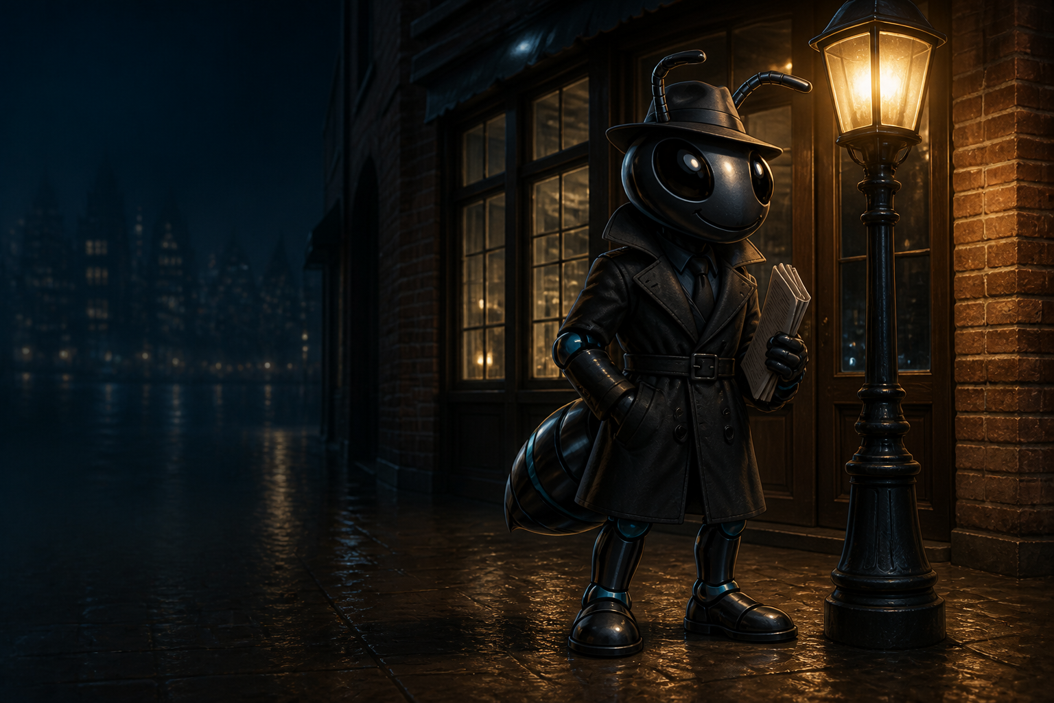 Classifier ant in a spy coat under a gas lamp — page classification for Confluence