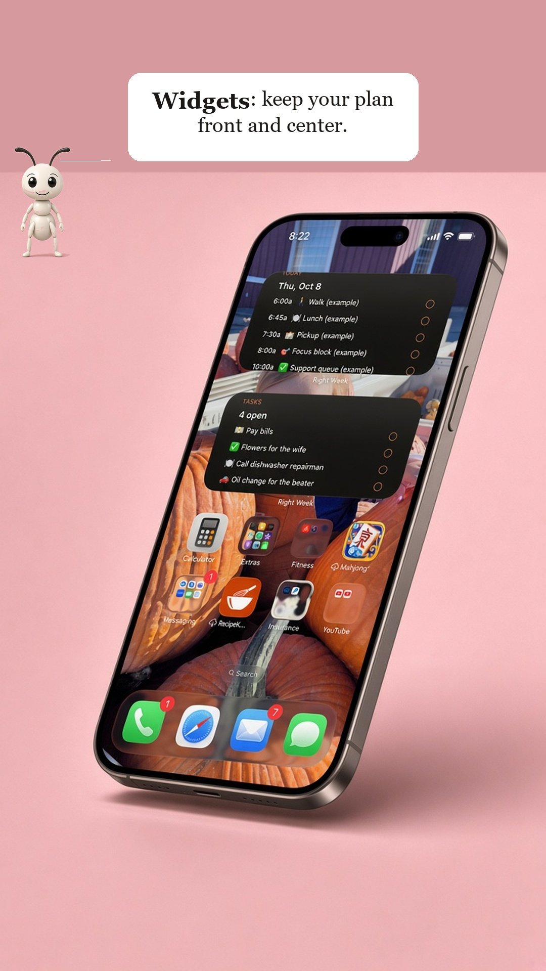 RightWeek Home Screen widgets