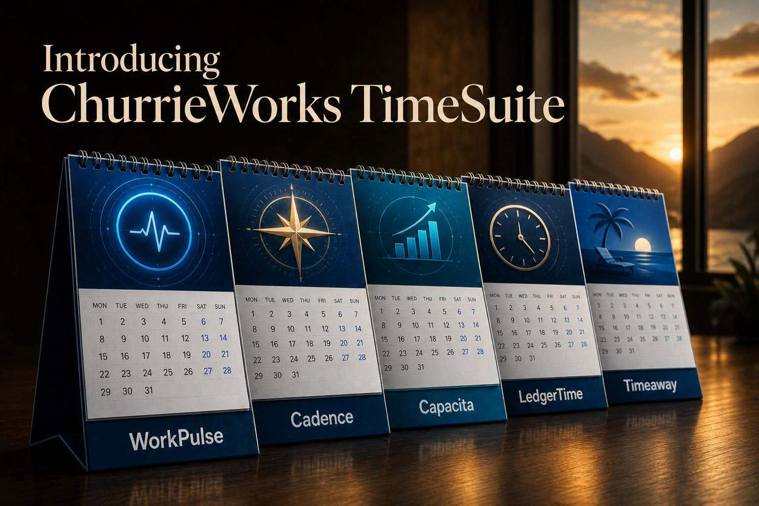 Introducing ChurrieWorks TimeSuite — WorkPulse, Cadence, Capacita, LedgerTime, and Timeaway calendars