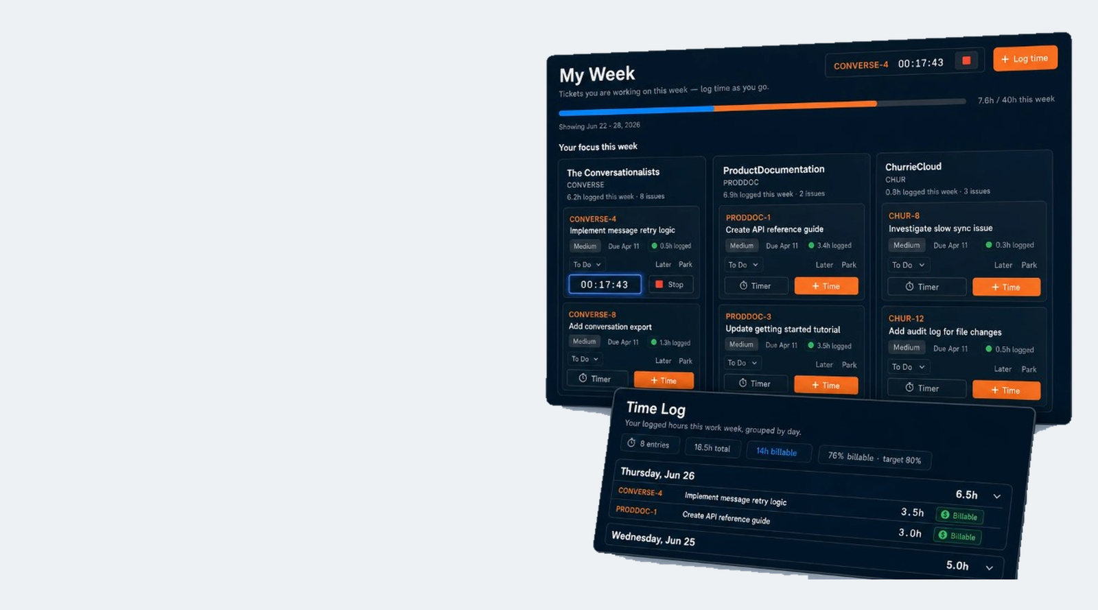 WorkPulse My Week and Time Log with ant mascot